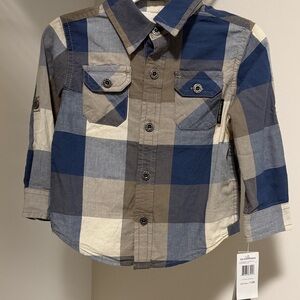Calvin Klein - Plaid Kids Shirt - Blue and Brown